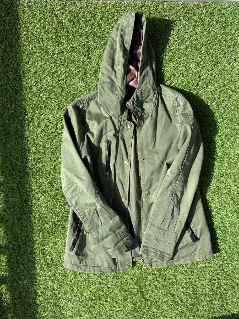Topshop Olive Green Utility Jacket with Hood